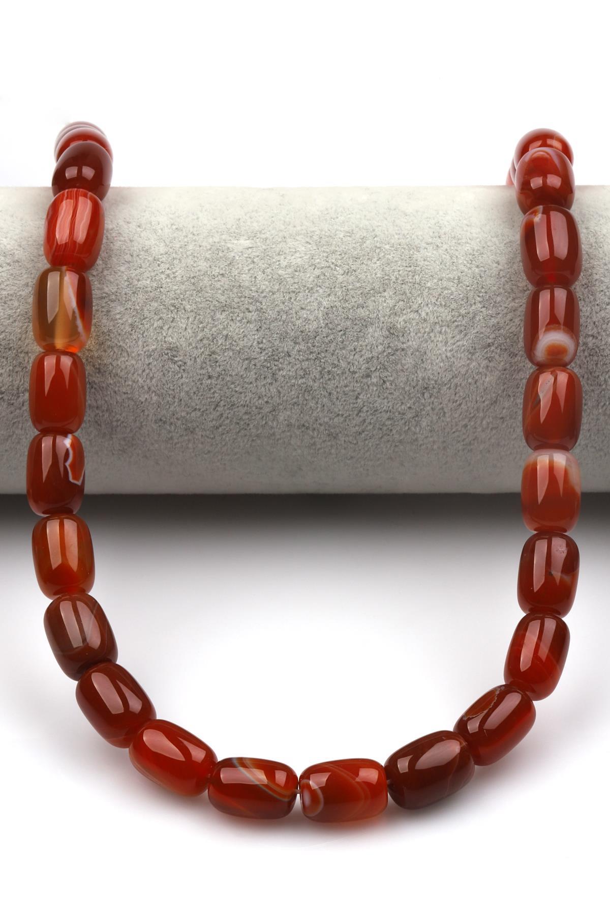 Akik ( AB Kalite ) Doğaltaş Dizi 10 x 15 mm Boru Kesim