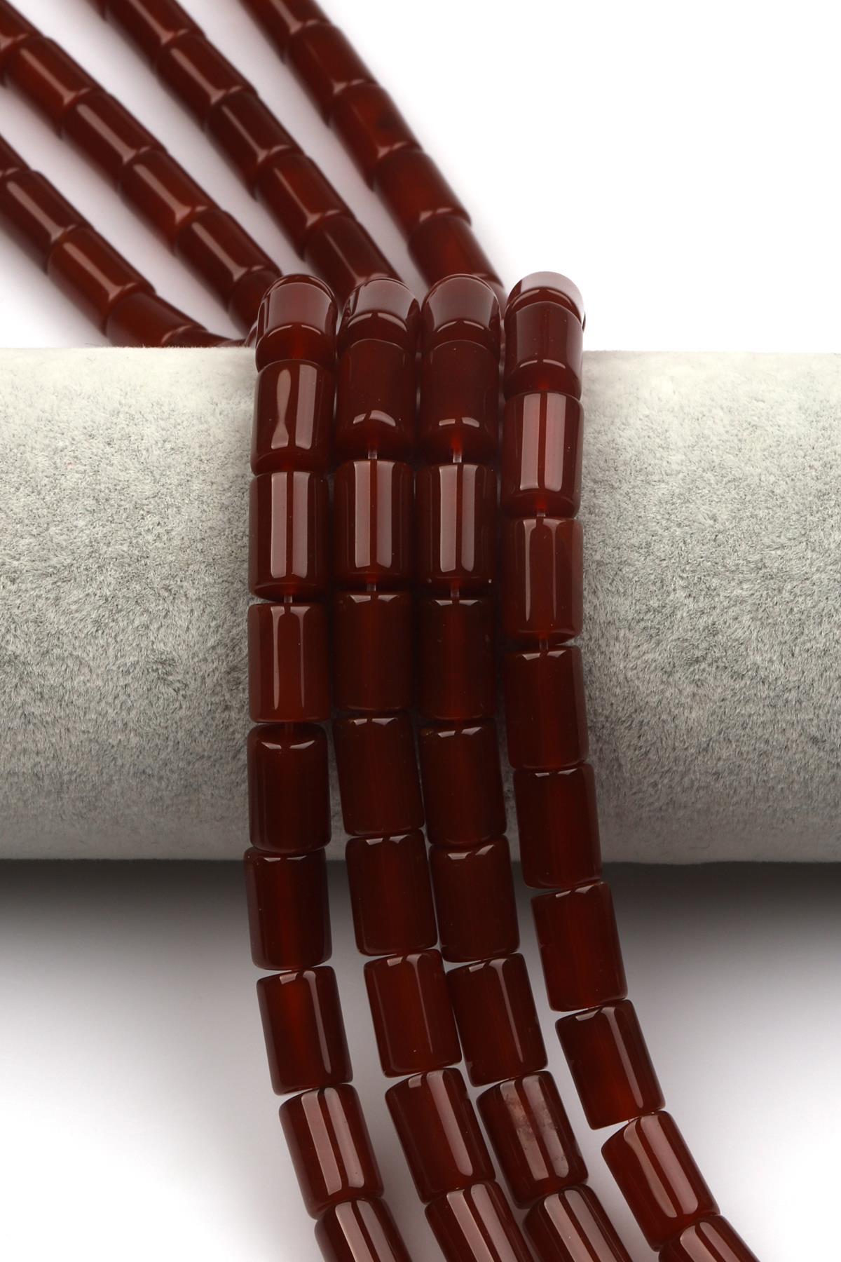 Akik ( AB Kalite ) Doğaltaş Dizi 8 x 12 mm Boru Kesim