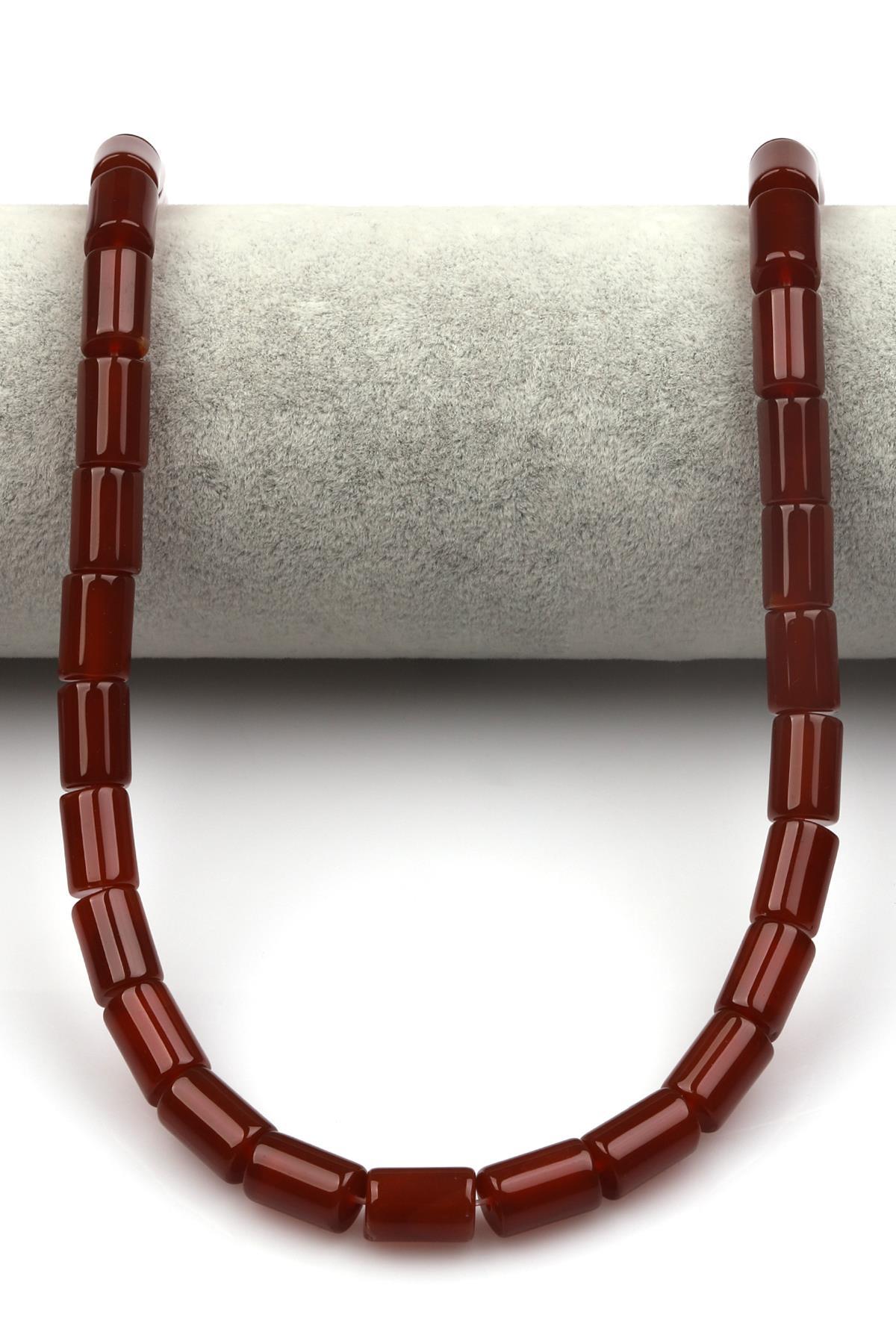 Akik ( AB Kalite ) Doğaltaş Dizi 8 x 12 mm Boru Kesim