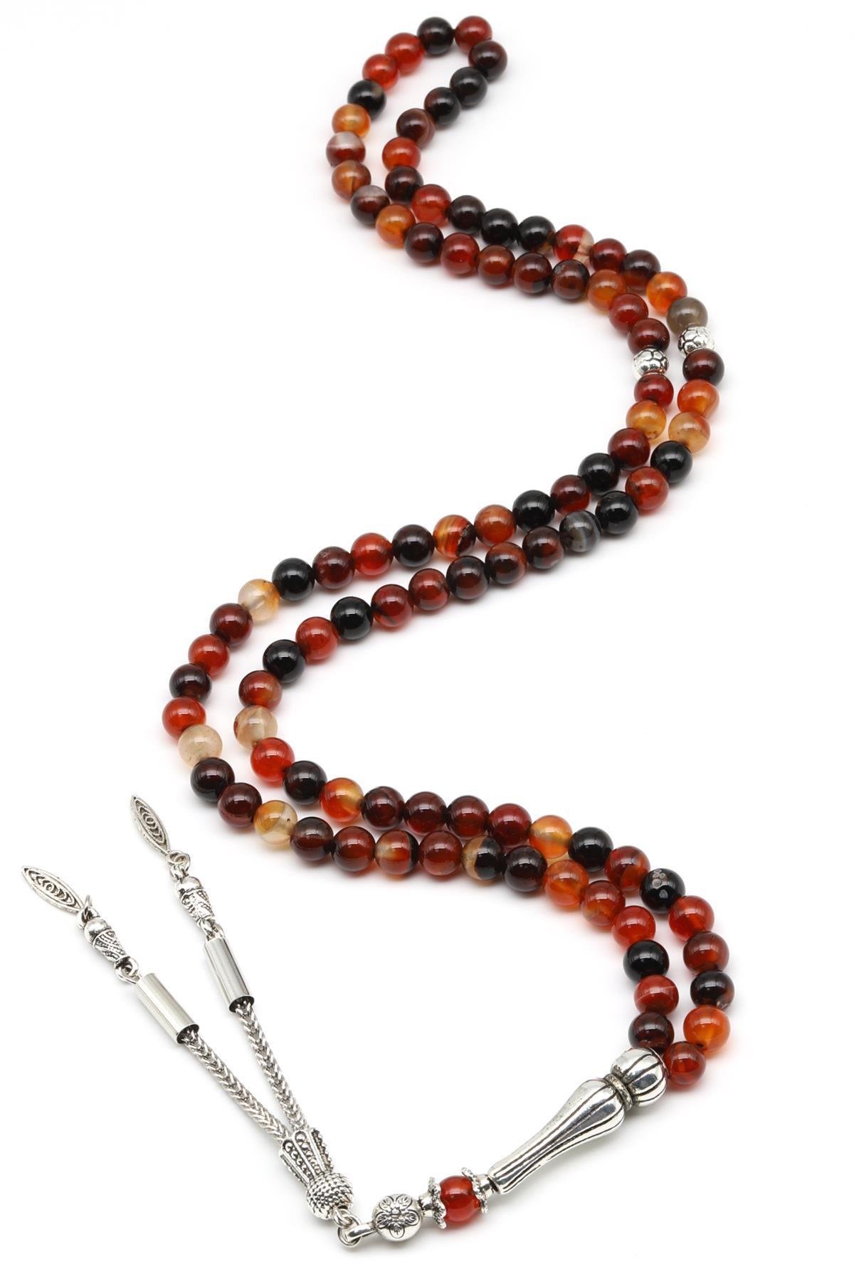 Akik Doğal Taş 99'Lu Tesbih 6 mm Küre Kesim