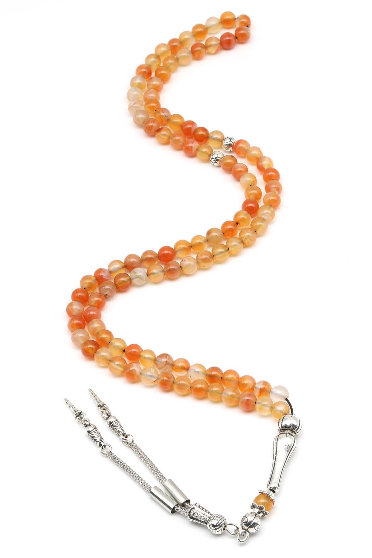 Akik Doğal Taş 99'Lu Tesbih 6 mm Küre Kesim