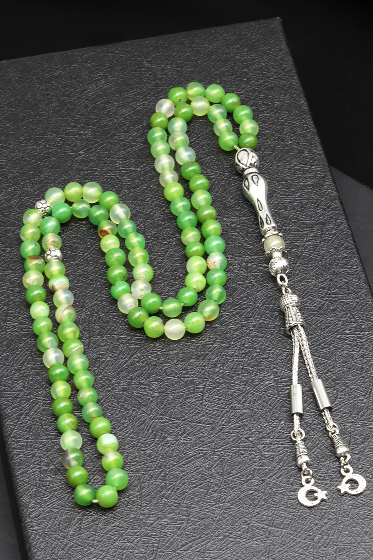 Akik Doğal Taş 99'Lu Tesbih 6 mm Küre Kesim