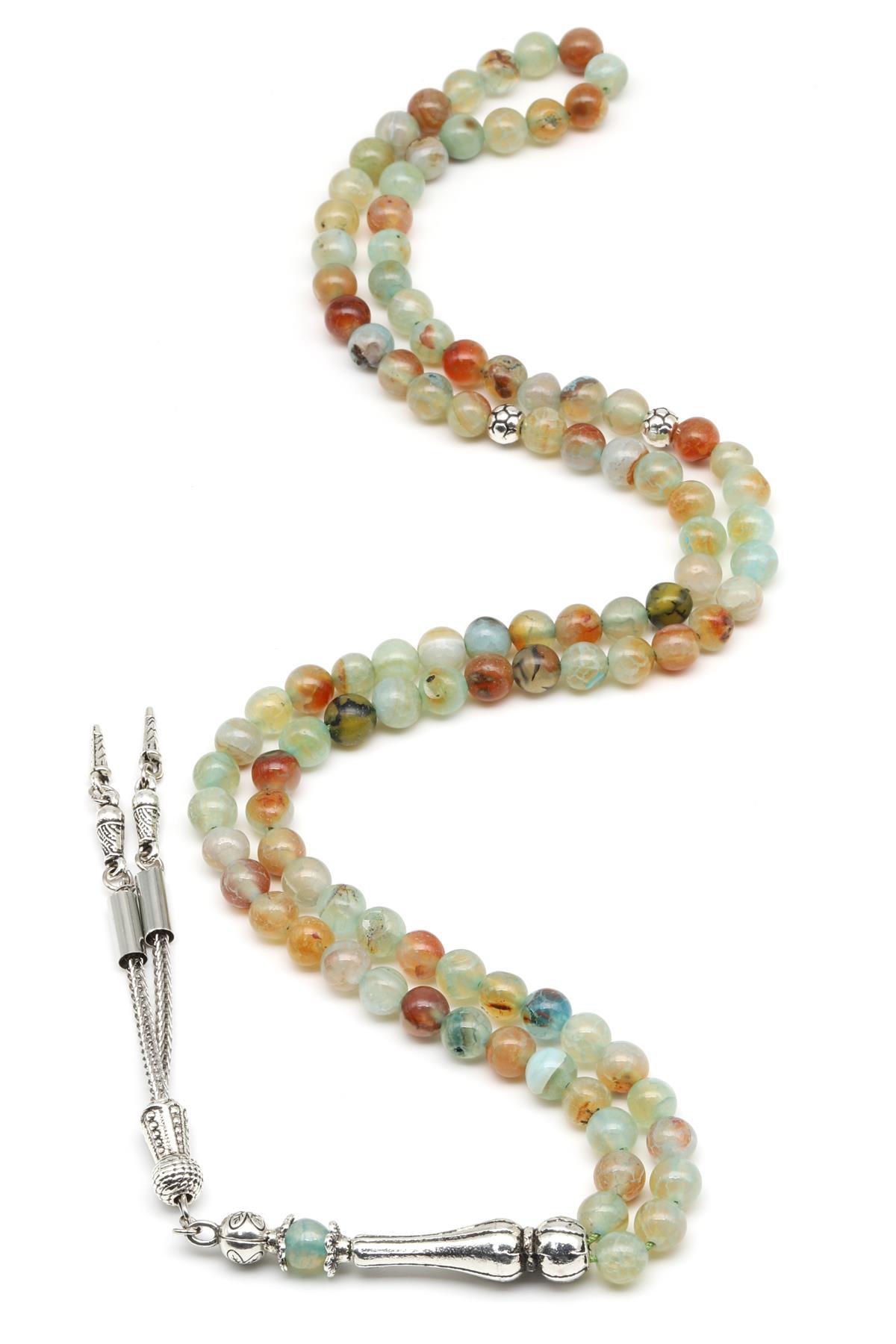 Akik Doğal Taş 99'Lu Tesbih 6 mm Küre Kesim