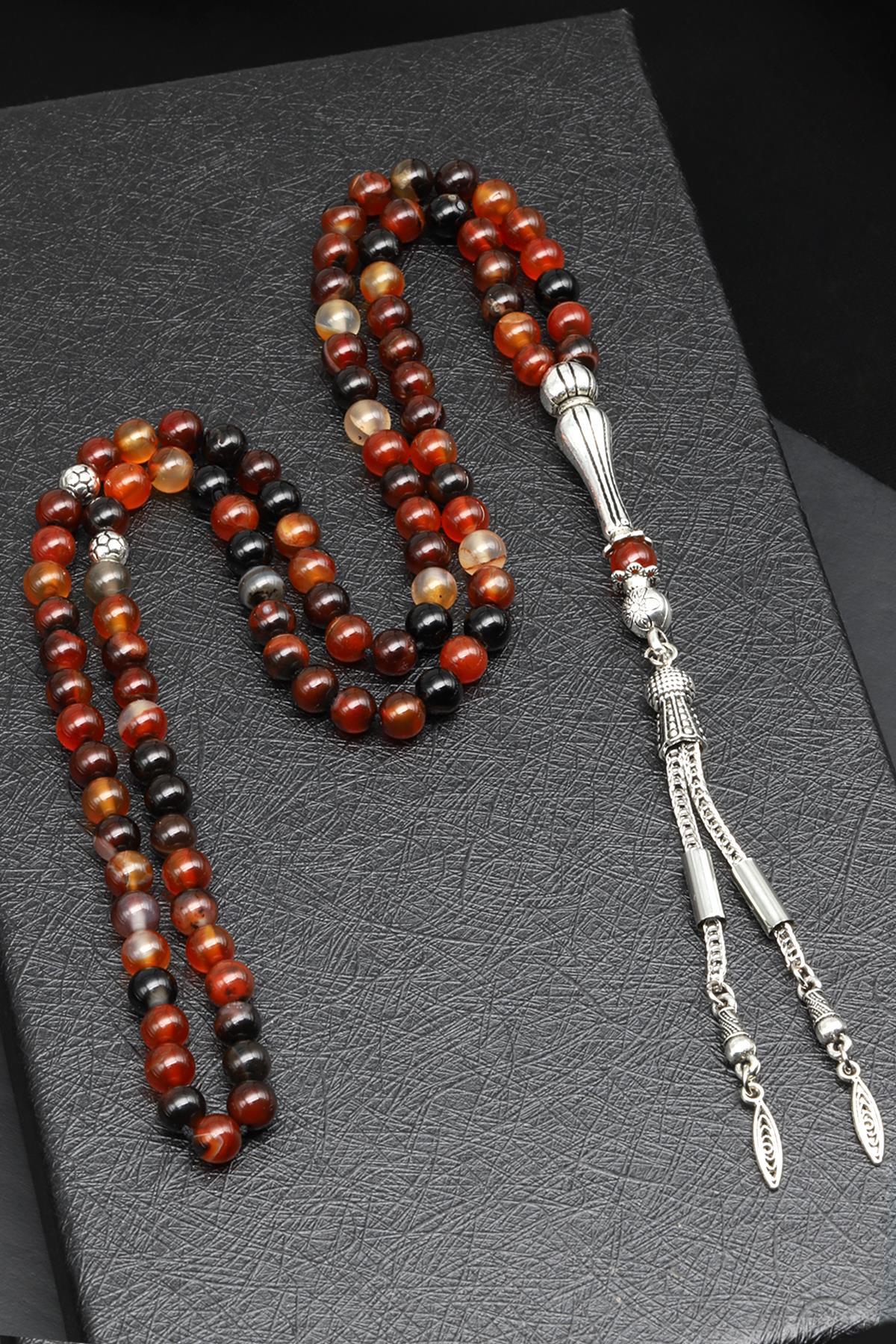 Akik Doğal Taş 99'Lu Tesbih 6 mm Küre Kesim