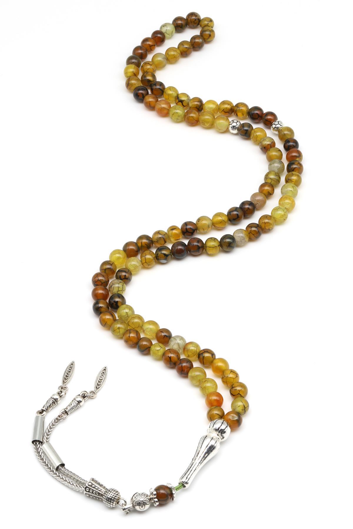 Akik Doğal Taş 99'Lu Tesbih 6 mm Küre Kesim