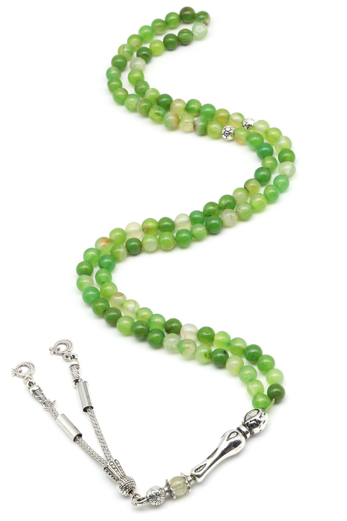 Akik Doğal Taş 99'Lu Tesbih 6 mm Küre Kesim