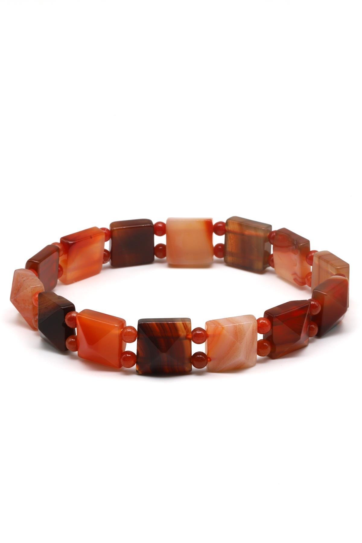 Akik Doğal Taş Bileklik 10 x 10 mm Özel Kesim