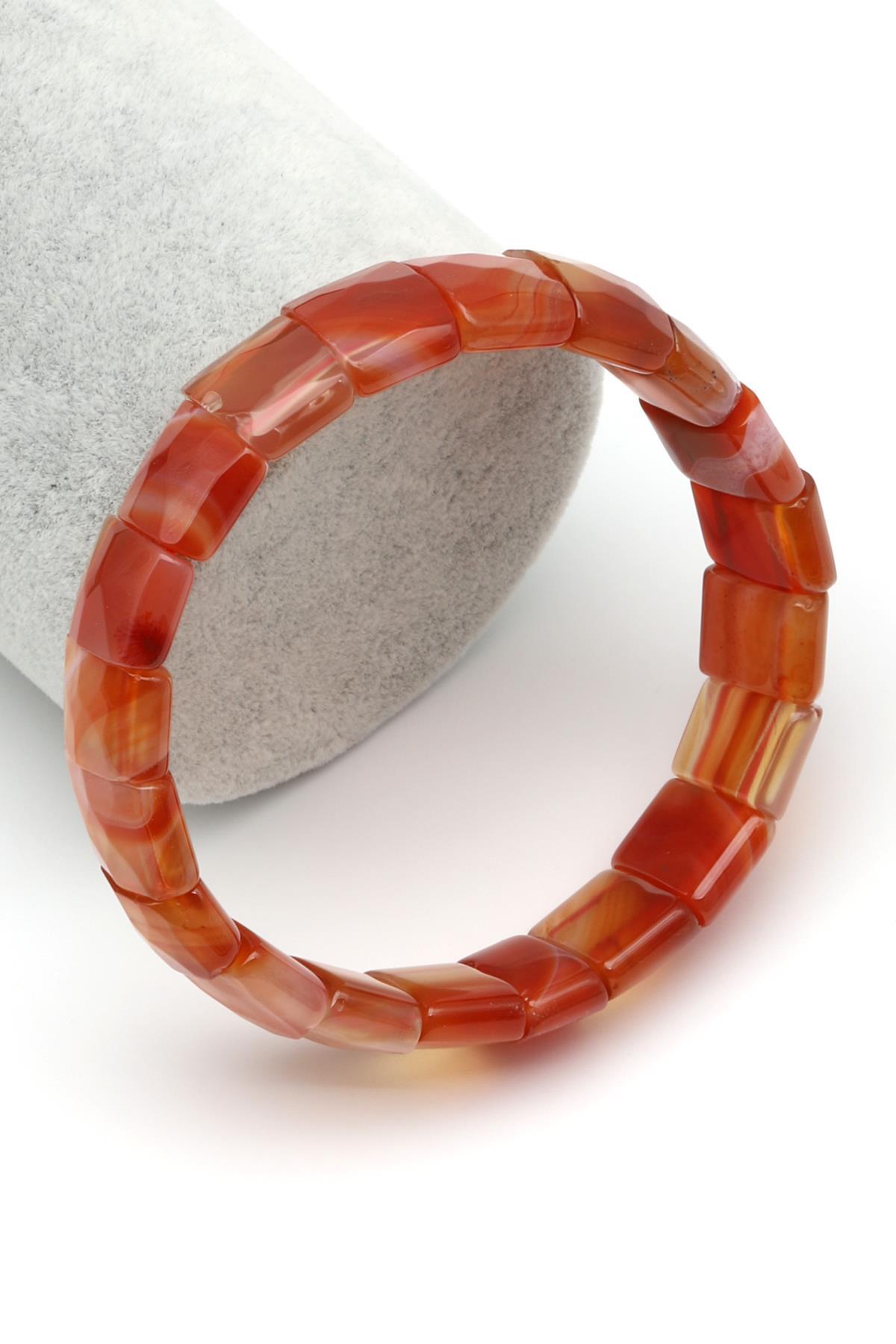 Akik Doğal Taş Bileklik 10 x 13 mm Özel Kesim