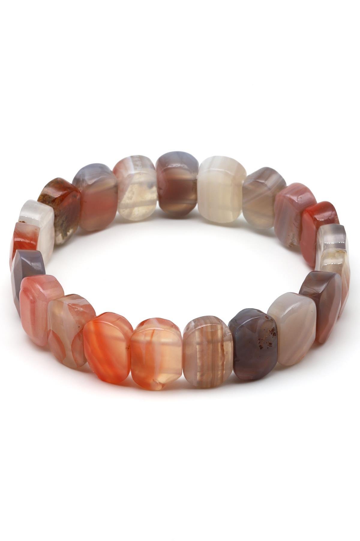 Akik Doğal Taş Bileklik 10 x 14 mm Özel Kesim