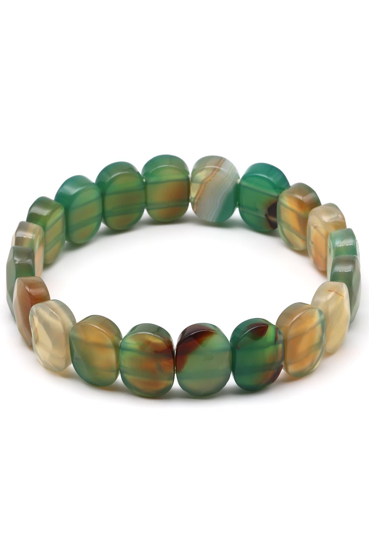 Akik Doğal Taş Bileklik 10 x 14 mm Özel Kesim