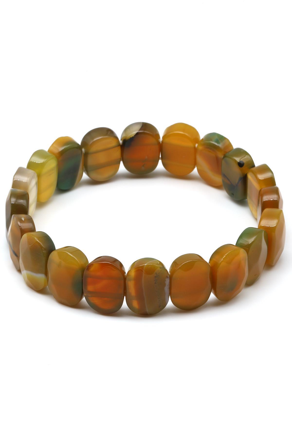 Akik Doğal Taş Bileklik 10 x 14 mm Özel Kesim