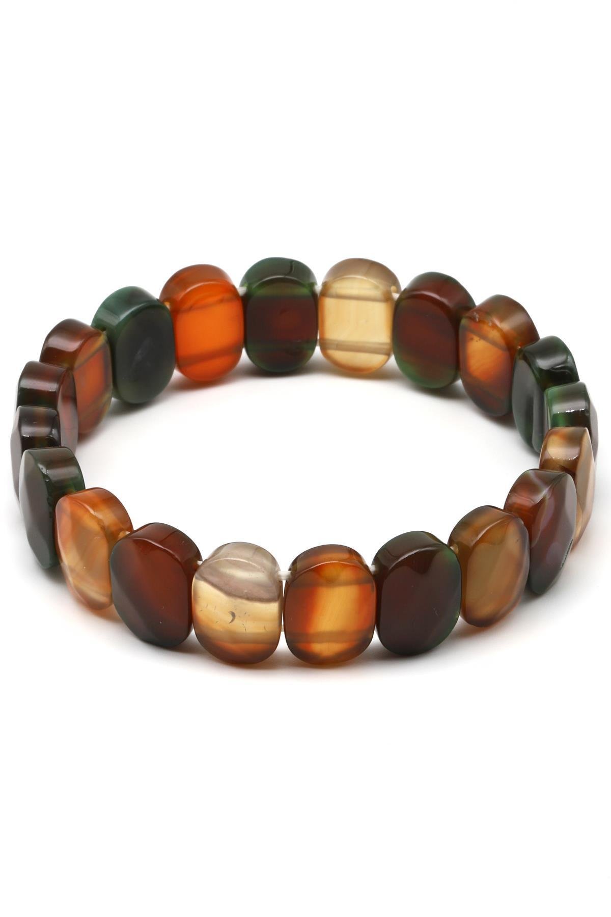 Akik Doğal Taş Bileklik 10 x 14 mm Özel Kesim