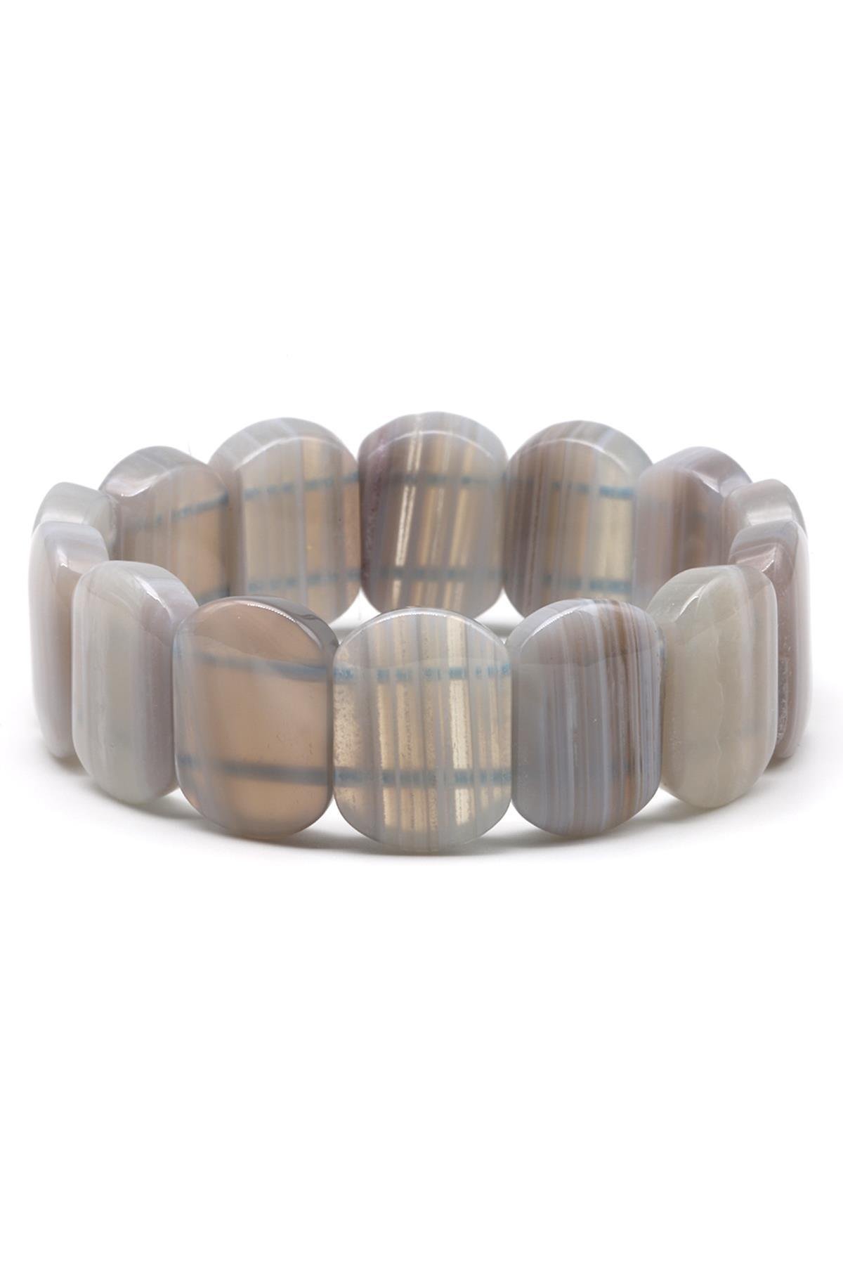 Akik Doğal Taş Bileklik 15 x 21 mm Özel Kesim