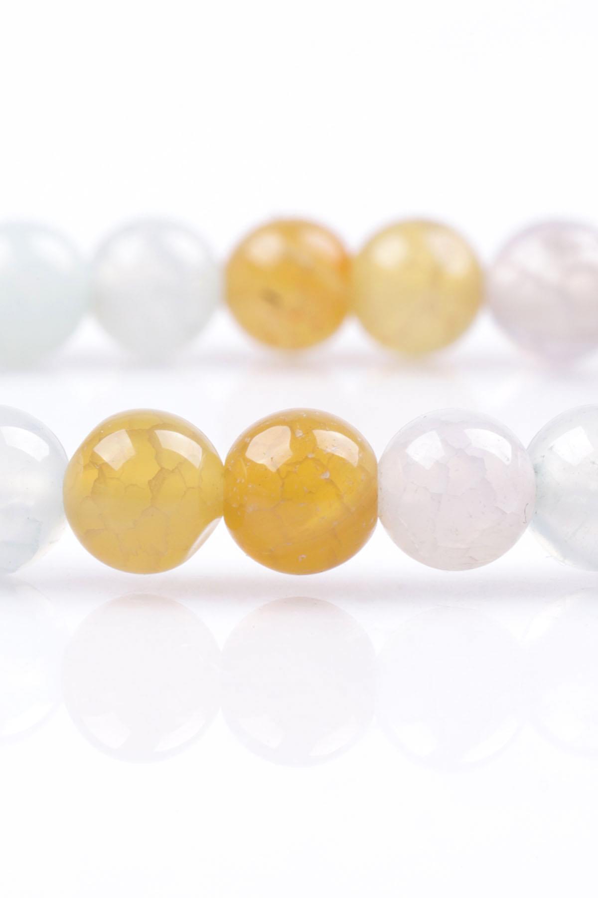 Akik Doğal Taş Bileklik 6 mm Küre Kesim