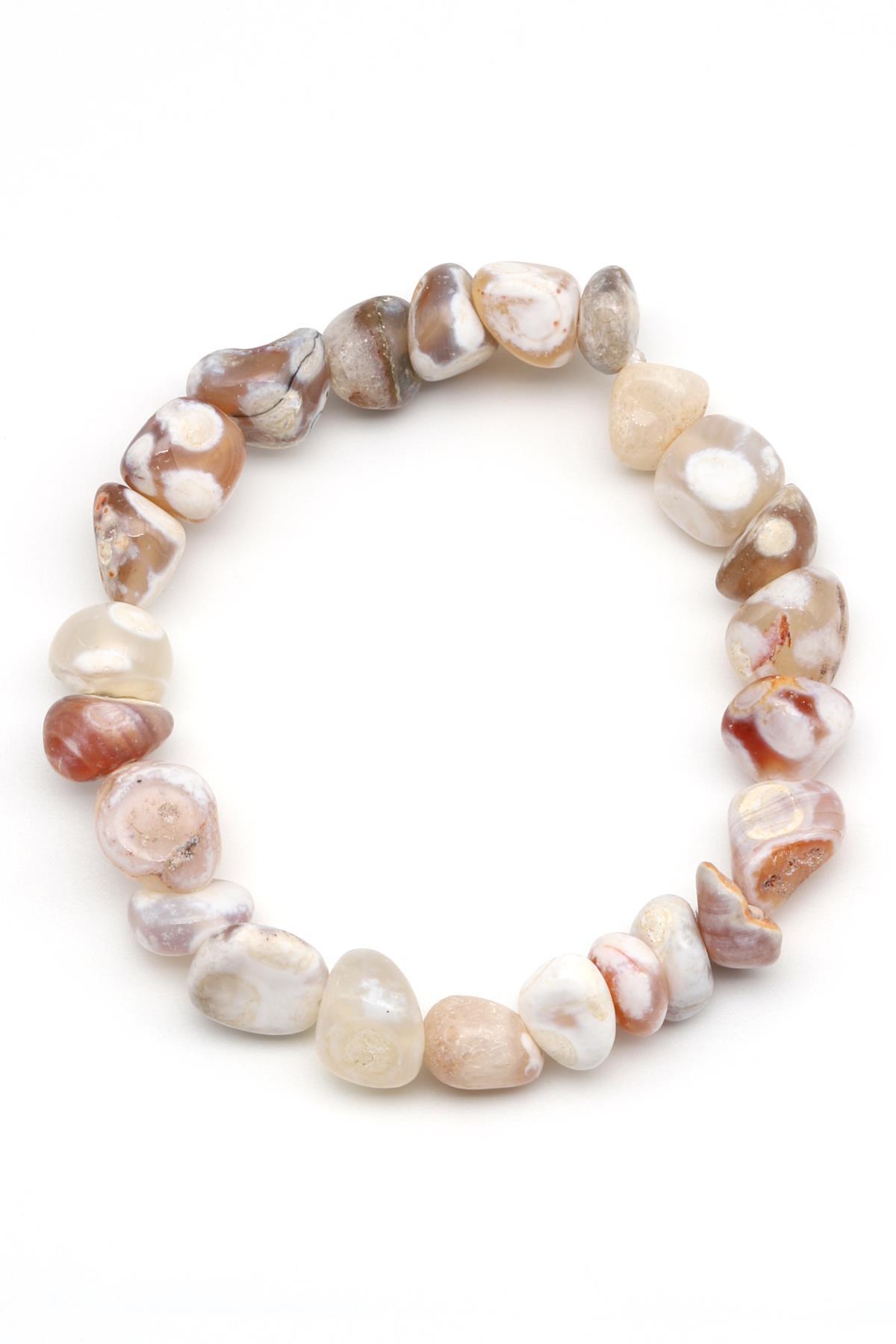 Akik Doğal Taş Bileklik 6 x 12 mm Özel Kesim