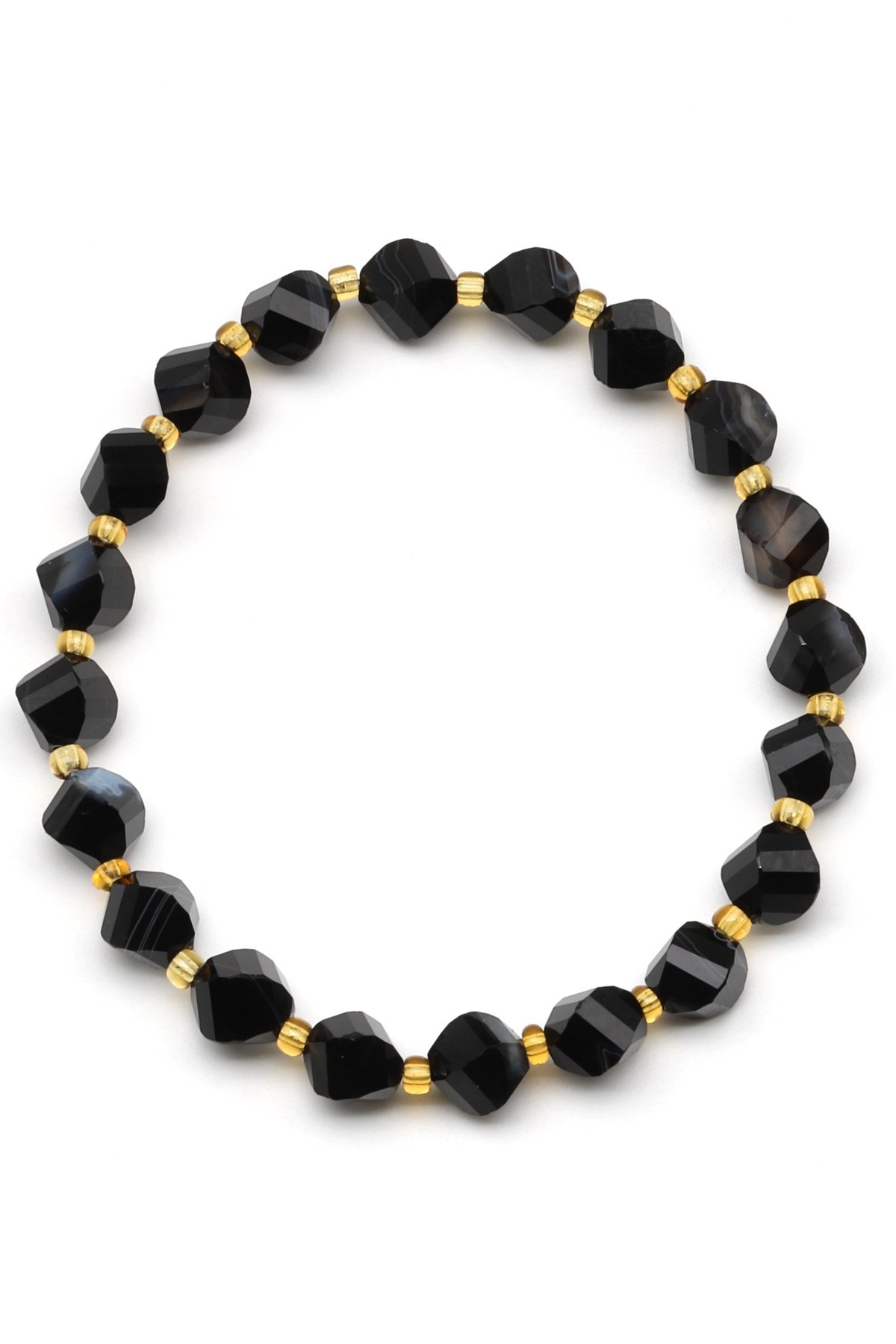 Akik Doğal Taş Bileklik 7 x 8 mm Burgu Kesim - BLK-2182