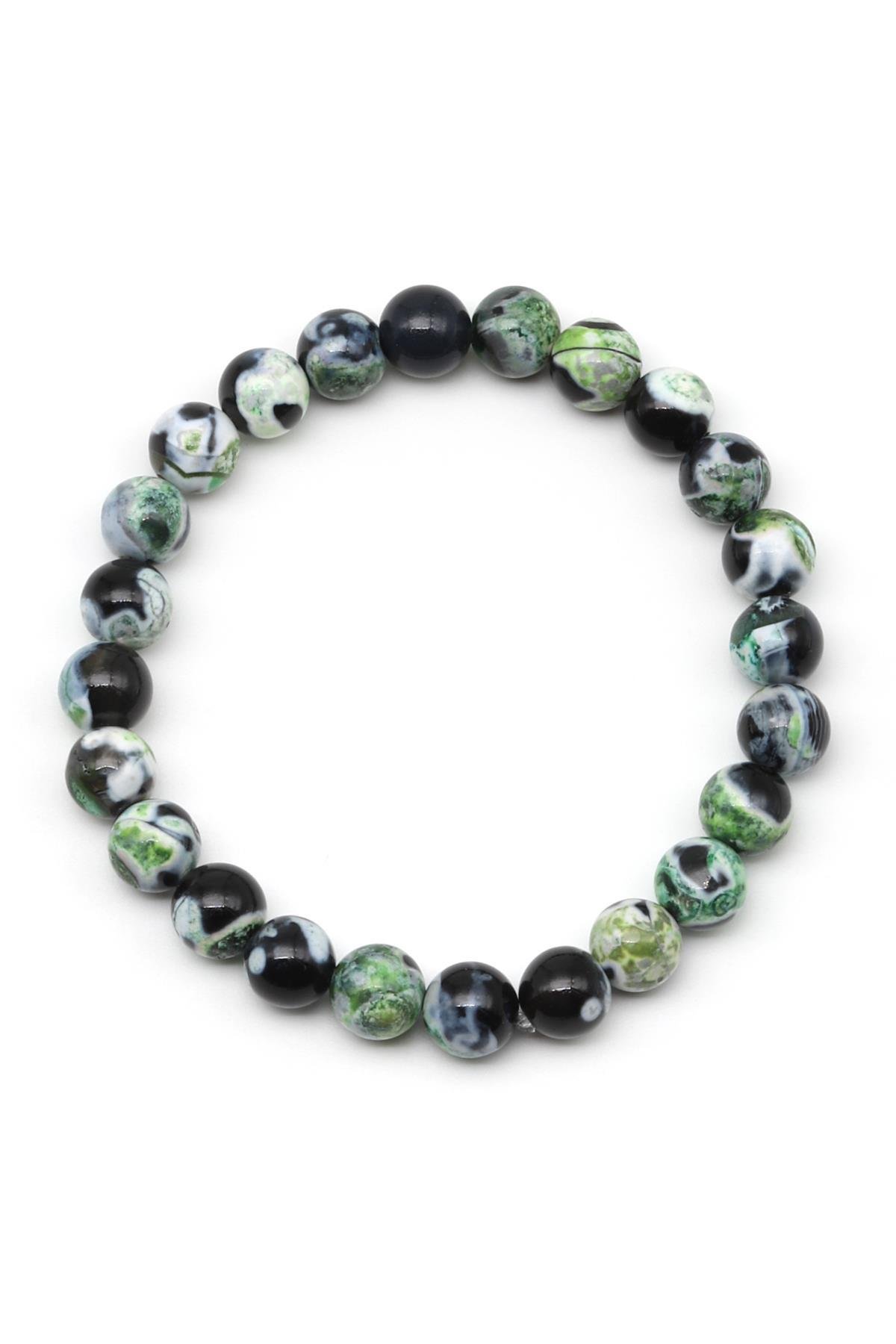 Akik Doğal Taş Bileklik 8 mm Küre Kesim