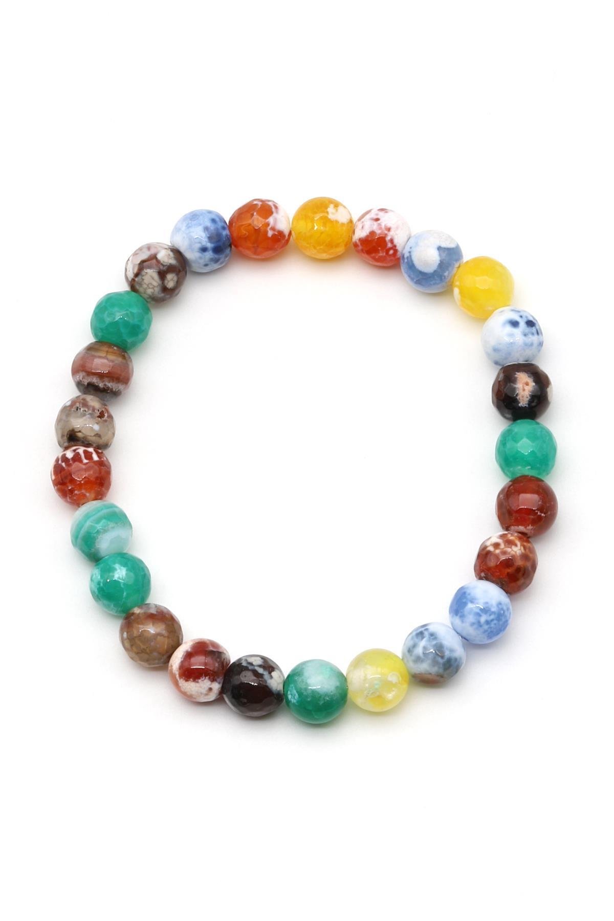 Akik Doğal Taş Bileklik 8 mm Küre Kesim