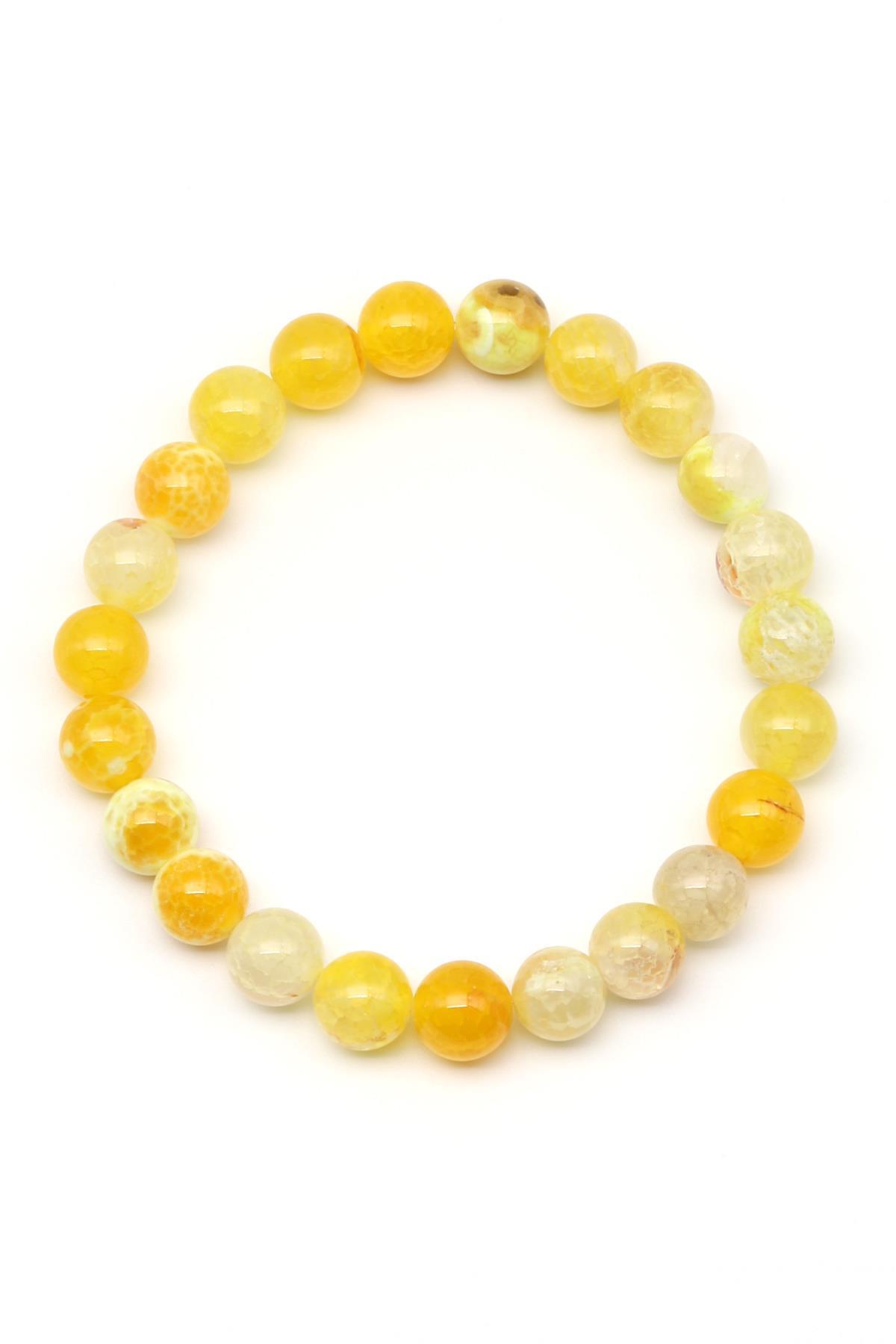 Akik Doğal Taş Bileklik 8 mm Küre Kesim