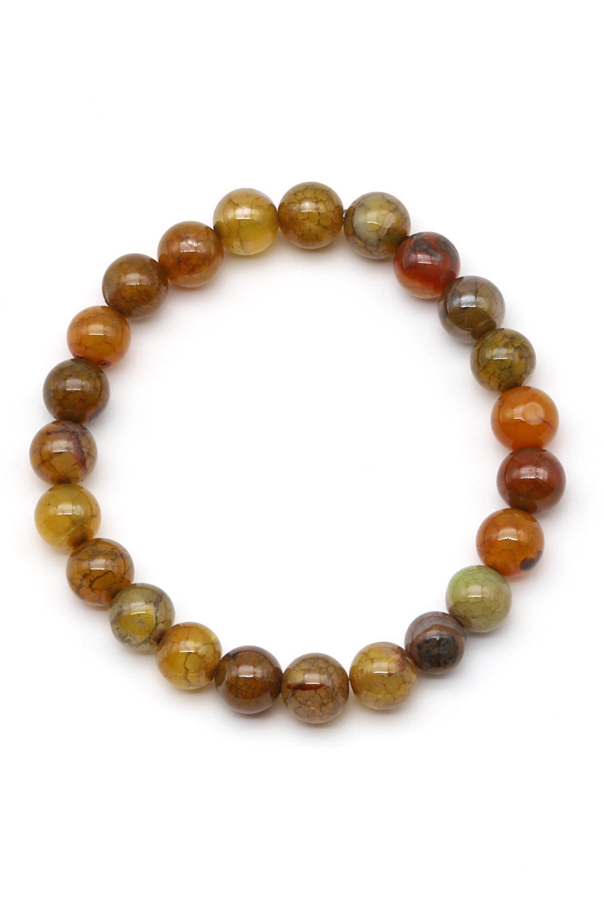 Akik Doğal Taş Bileklik 8 mm Küre Kesim