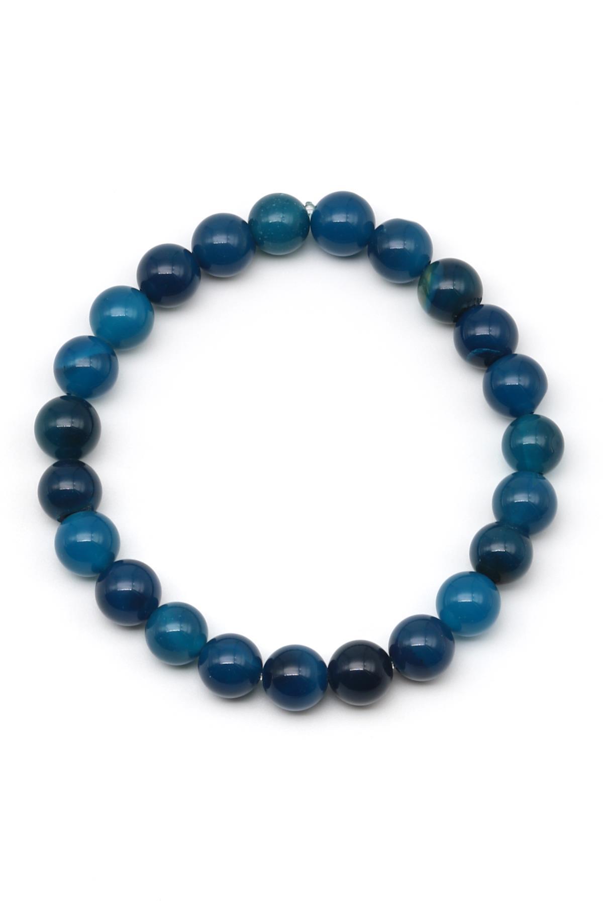 Akik Doğal Taş Bileklik 8 mm Küre Kesim