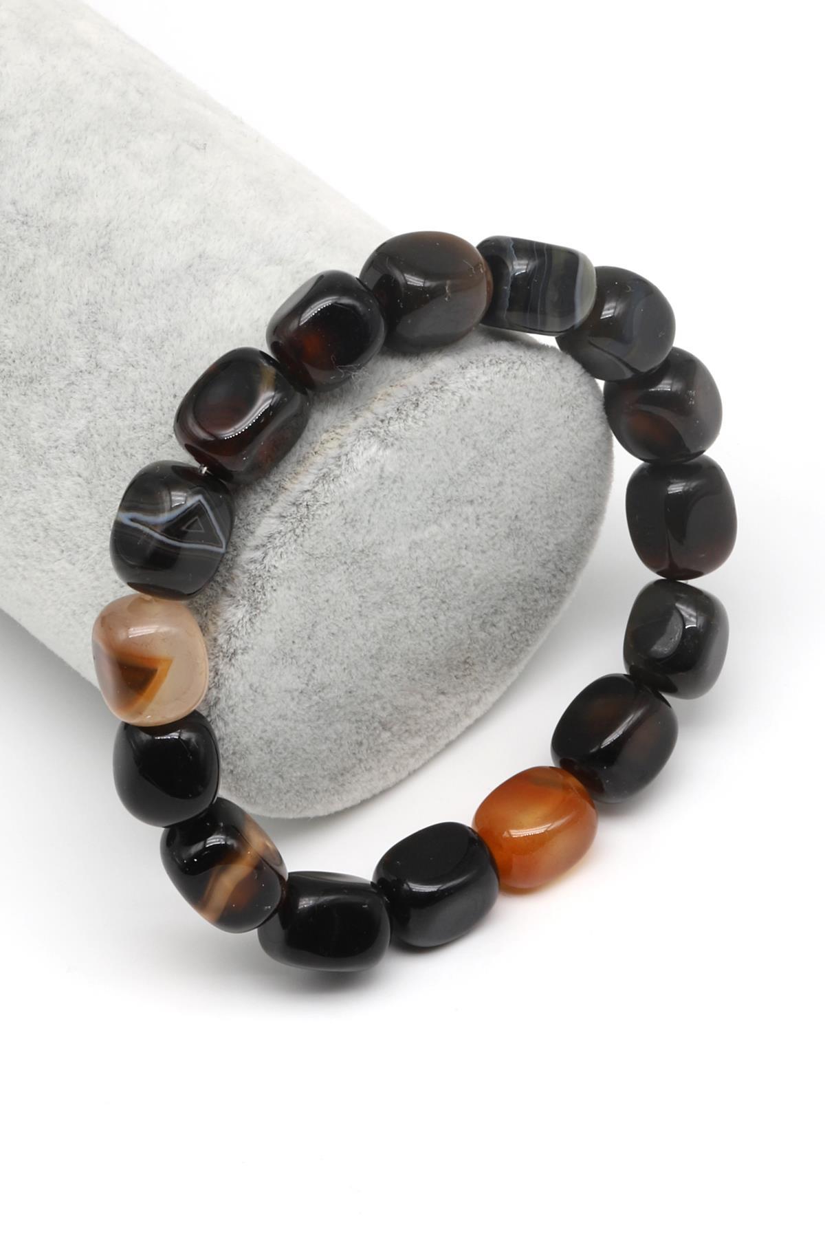 Akik Doğal Taş Bileklik 9 x 11 mm Özel Kesim