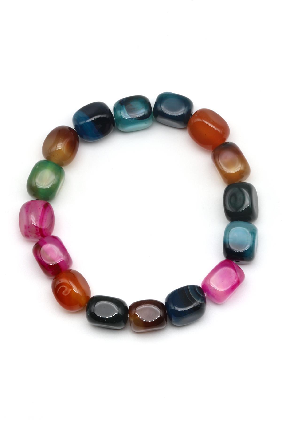 Akik Doğal Taş Bileklik 9 x 11 mm Özel Kesim