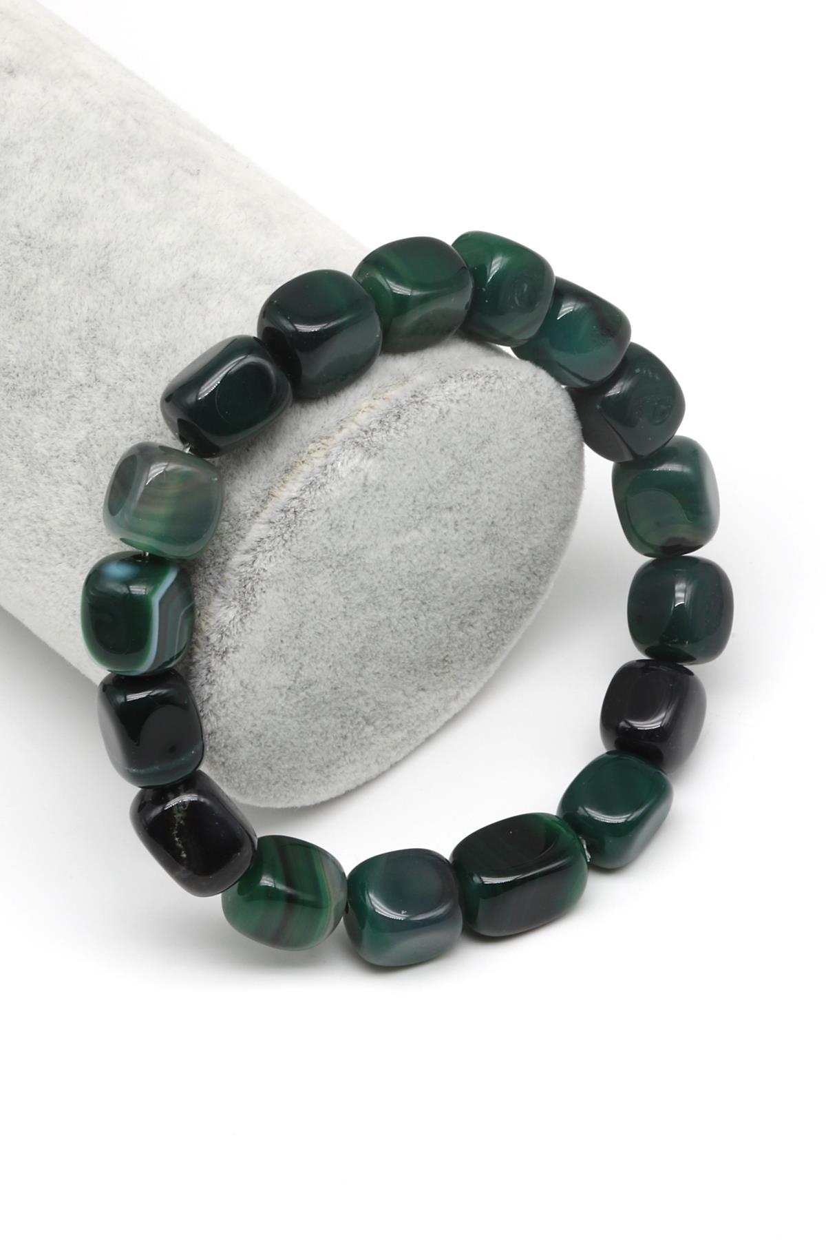 Akik Doğal Taş Bileklik 9 x 11 mm Özel Kesim