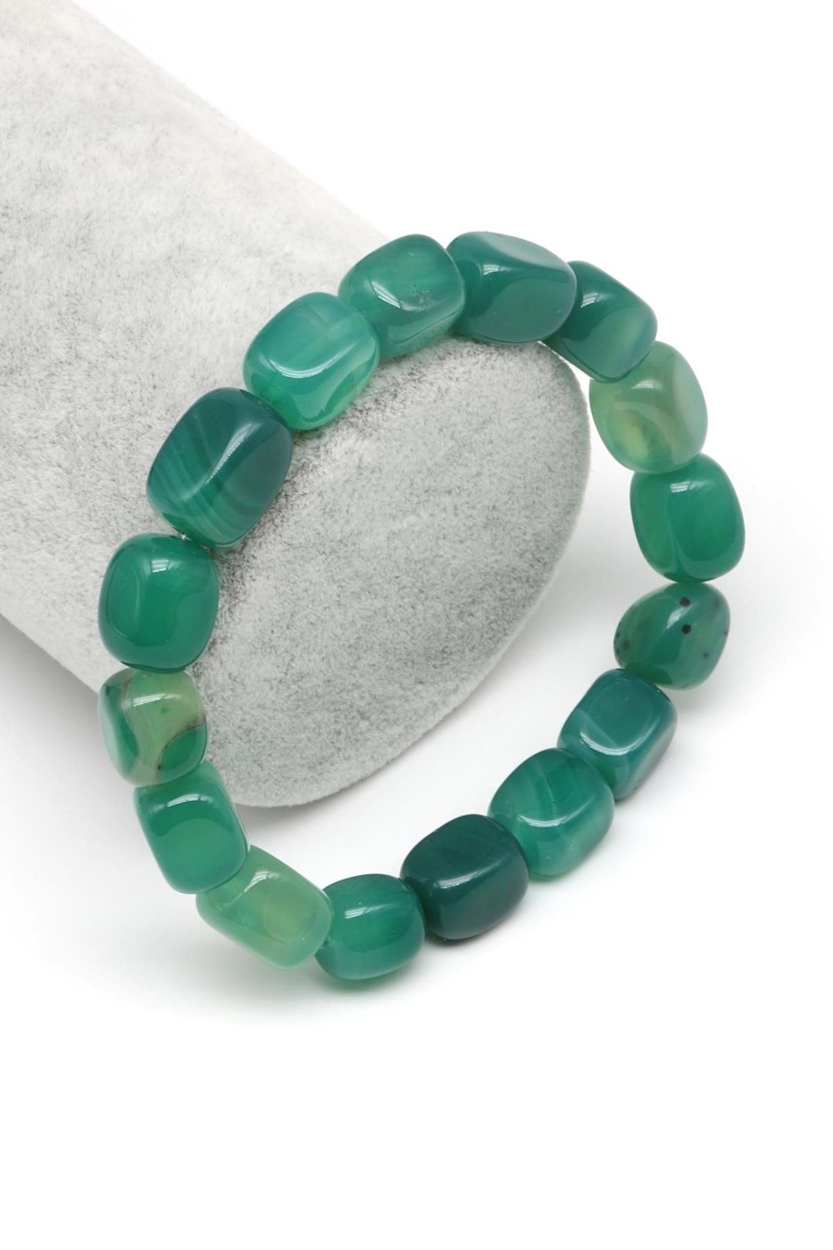 Akik Doğal Taş Bileklik 9 x 11 mm Özel Kesim