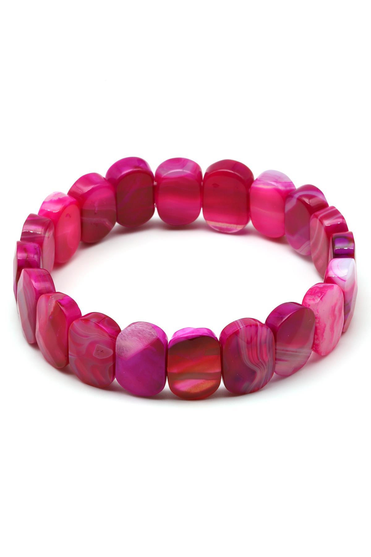 Akik Doğal Taş Bileklik 9 x 14 mm Özel Kesim