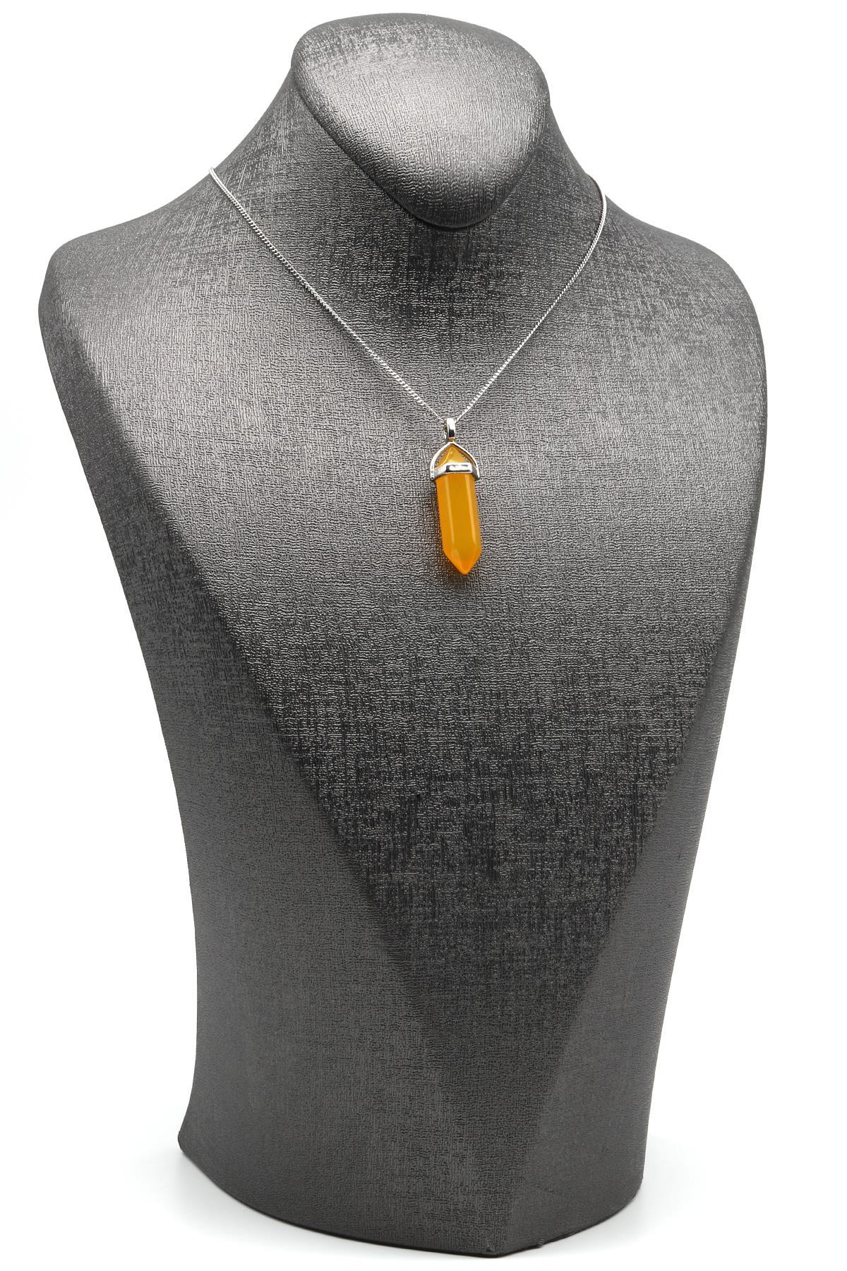 Akik Doğal Taş Çivi Model Kolye