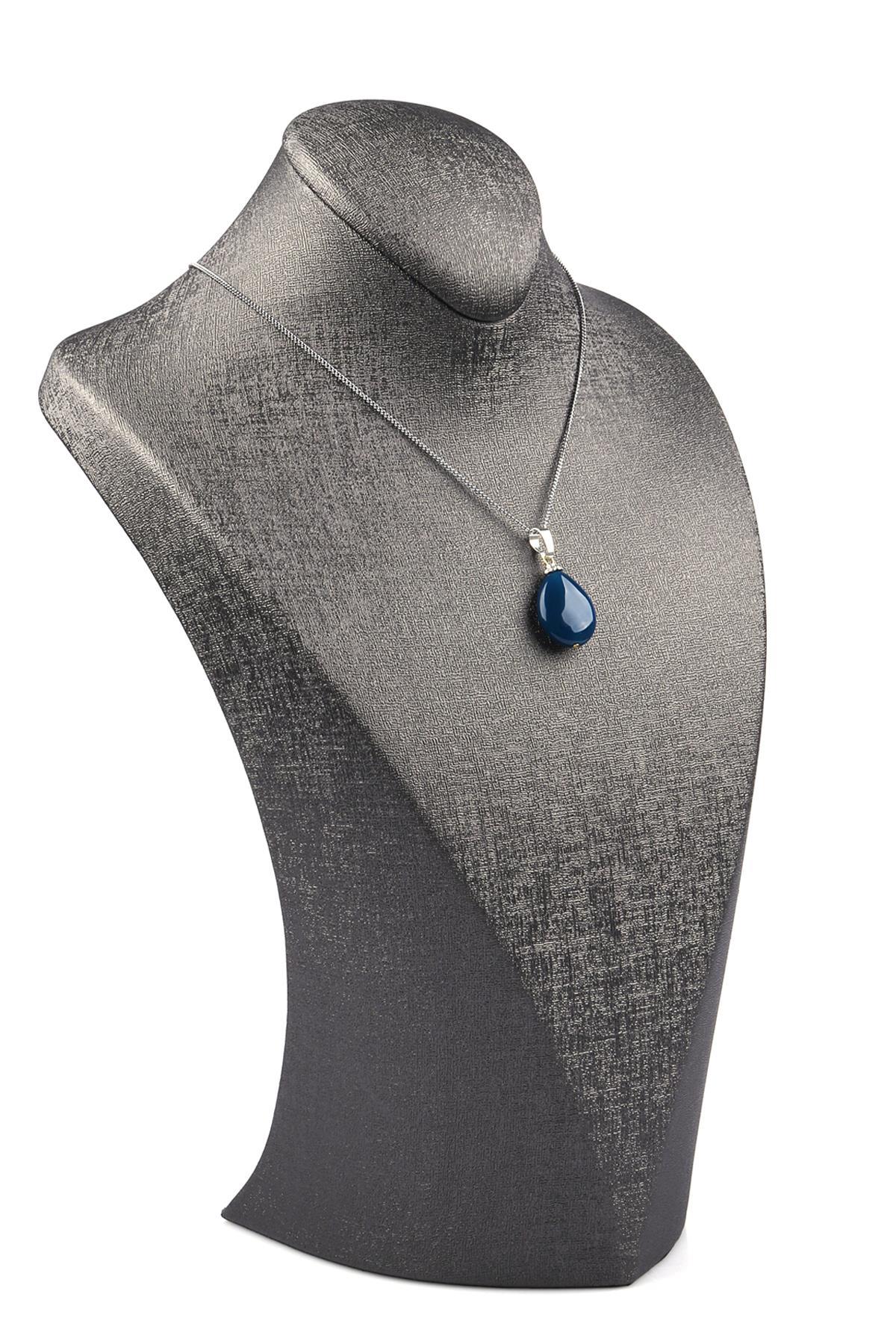 Akik Doğal Taş Damla Model Kolye