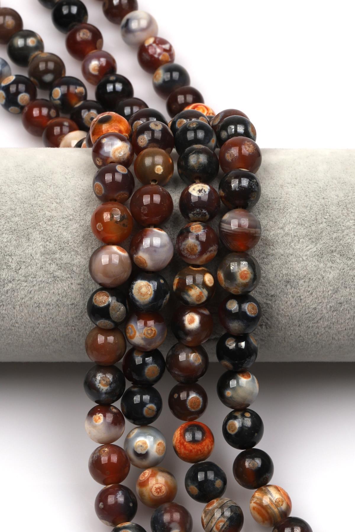 Akik Doğal Taş Dizi 10 mm Küre Kesim