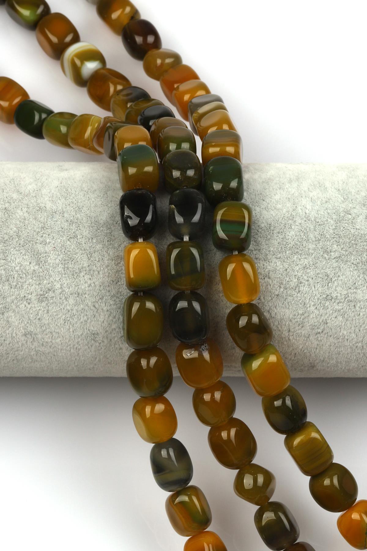 Akik Doğal Taş Dizi 8 x 12 mm Şekilsiz Kesim