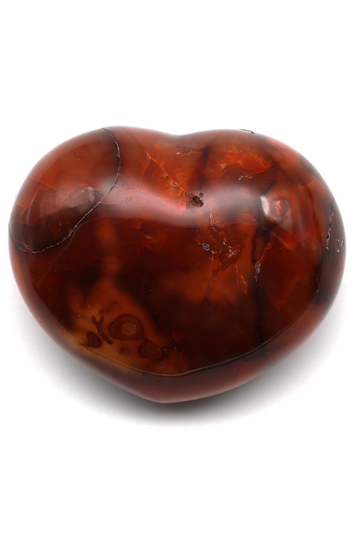 Akik Doğal Taş Kalp Model Parça