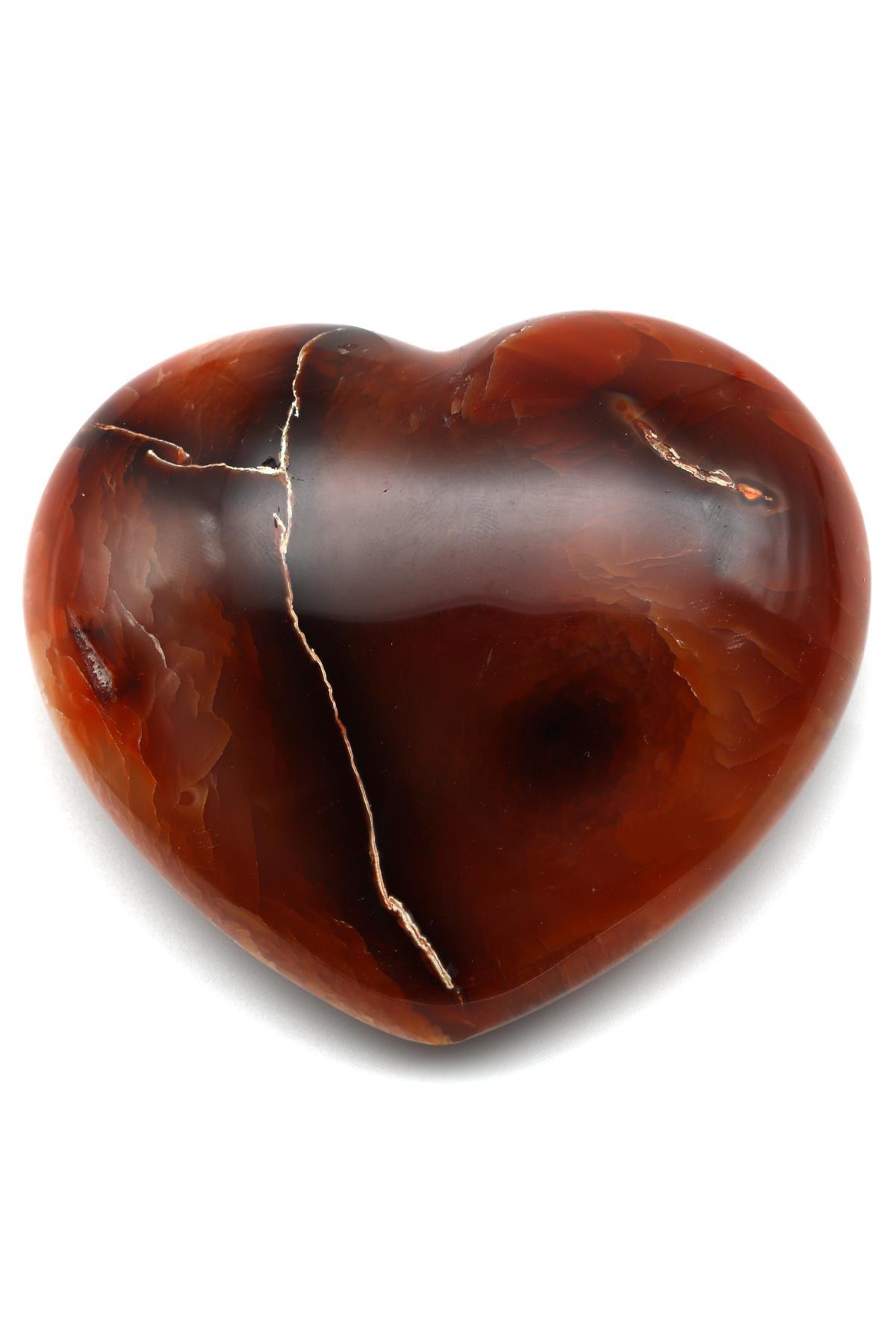 Akik Doğal Taş Kalp Model Parça