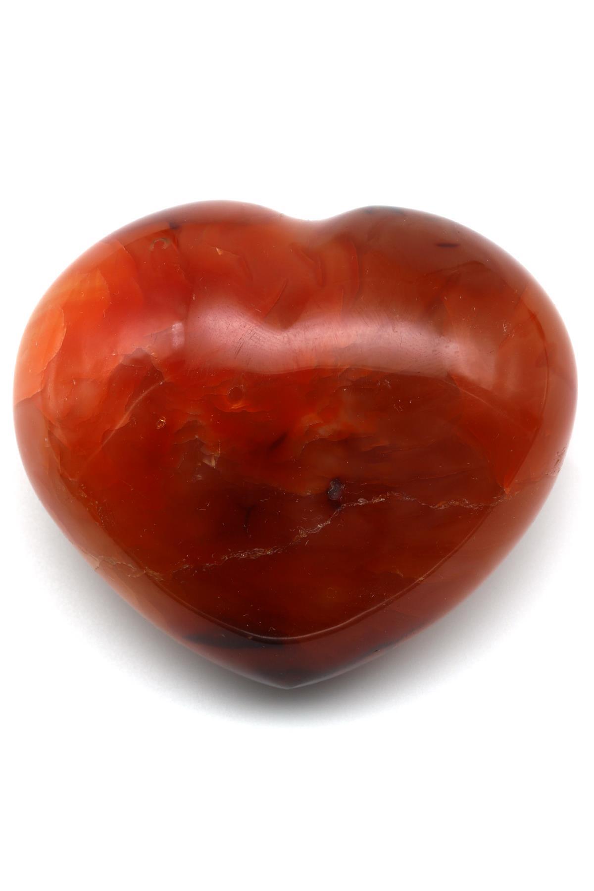 Akik Doğal Taş Kalp Model Parça