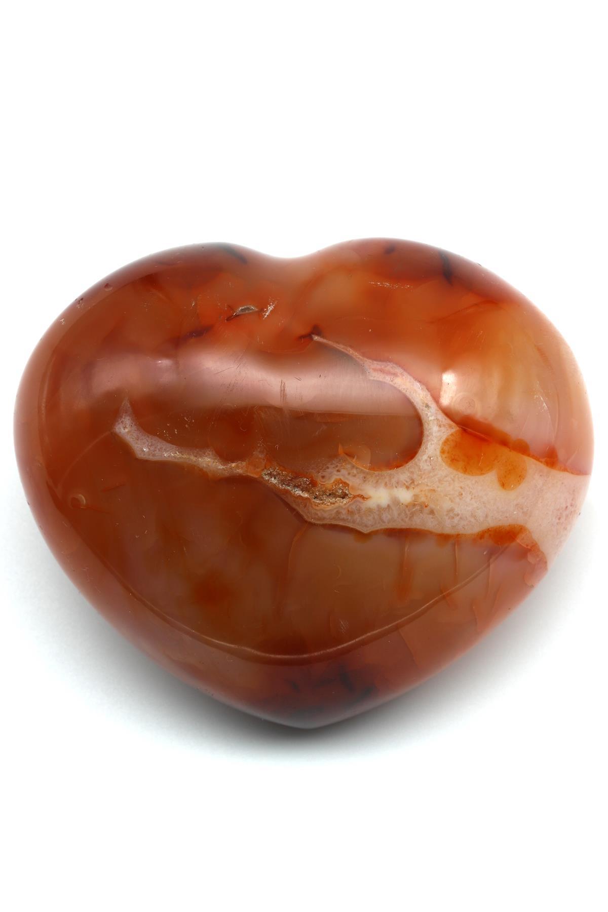 Akik Doğal Taş Kalp Model Parça