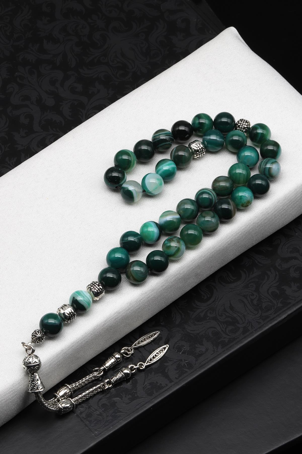 Akik Doğal Taş Tesbih 8 mm Küre Kesim