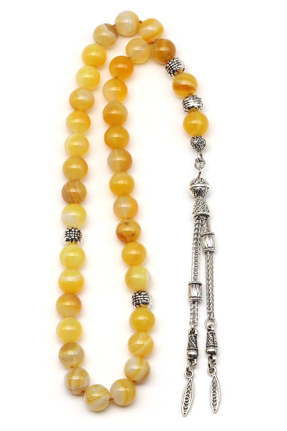 Akik Doğal Taş Tesbih 8 mm Küre Kesim