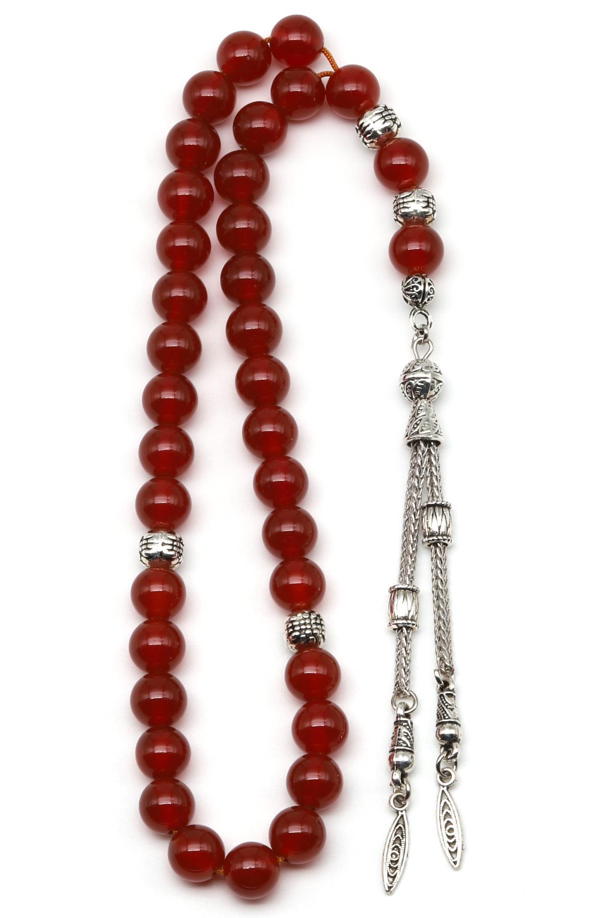 Akik Doğal Taş Tesbih 8 mm Küre Kesim