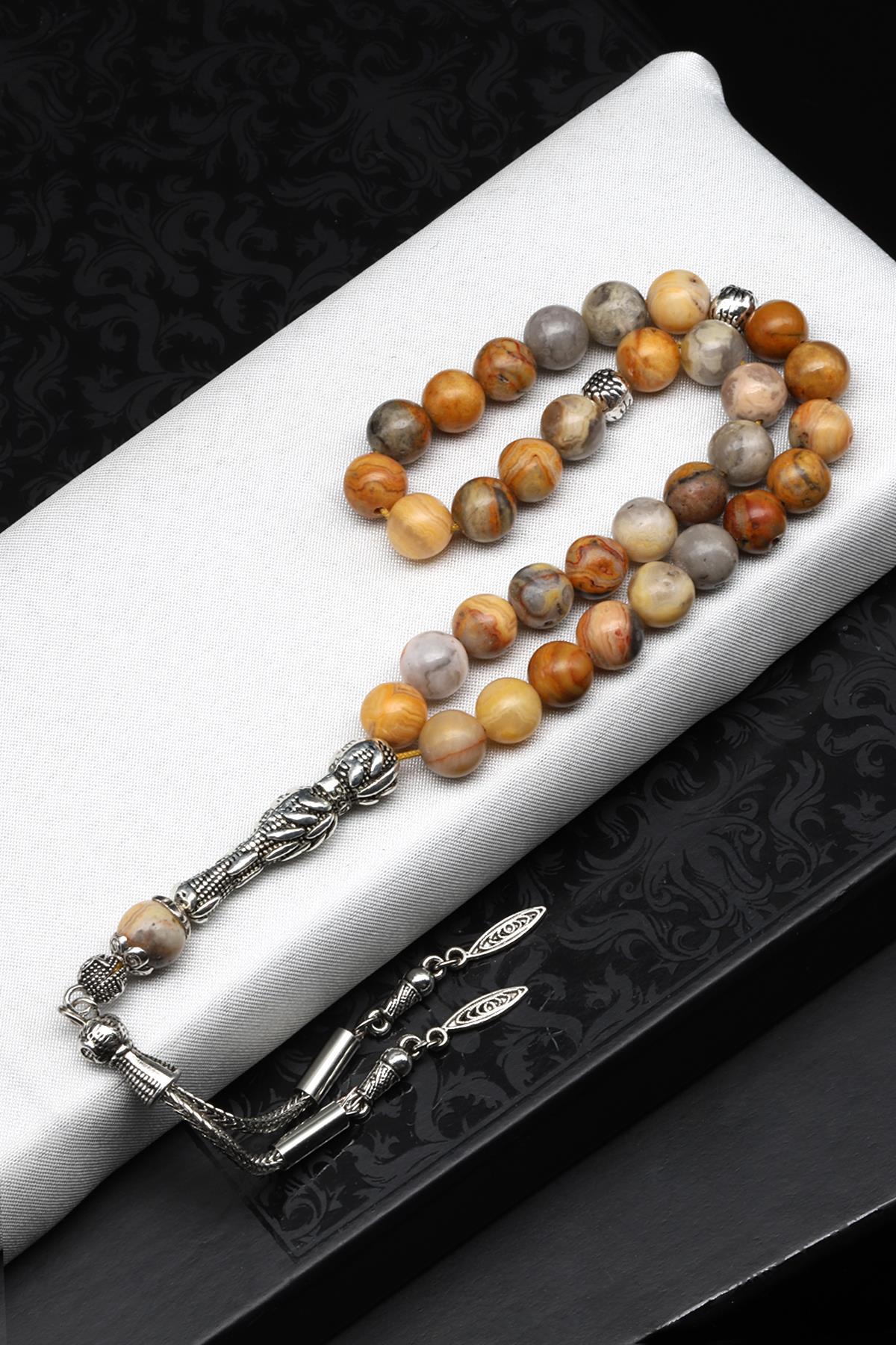 Akik Doğal Taş Tesbih 8 mm Küre Kesim