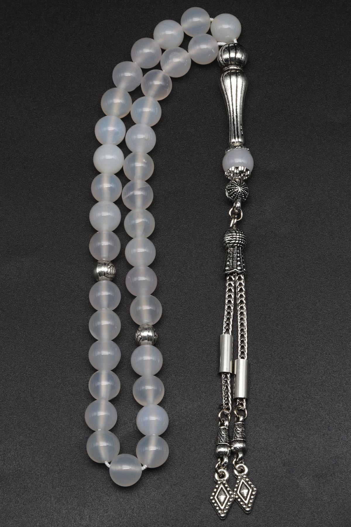 Akik Doğal Taş Tesbih 8 mm Küre Kesim