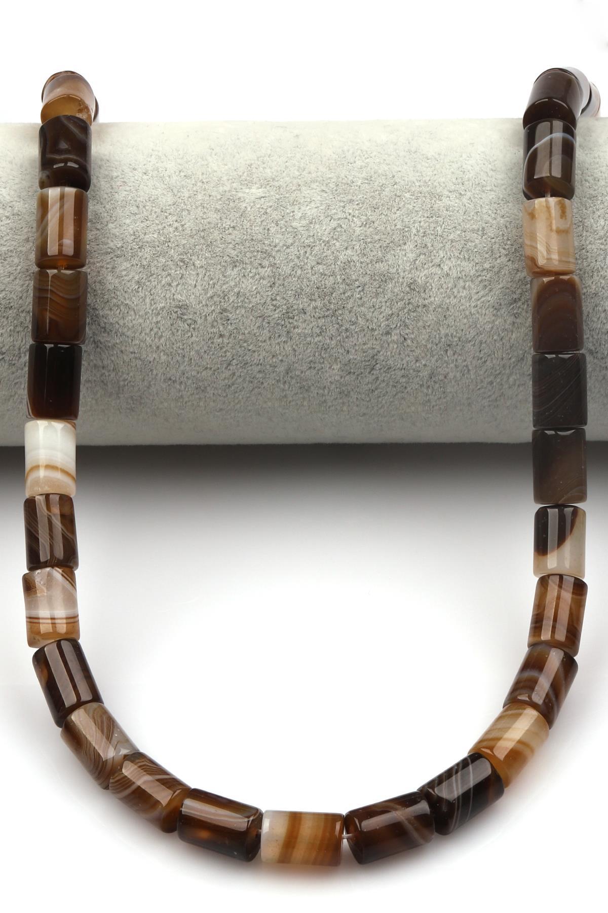 Akik Doğaltaş Dizi 8 x 12 mm Silindir Kesim