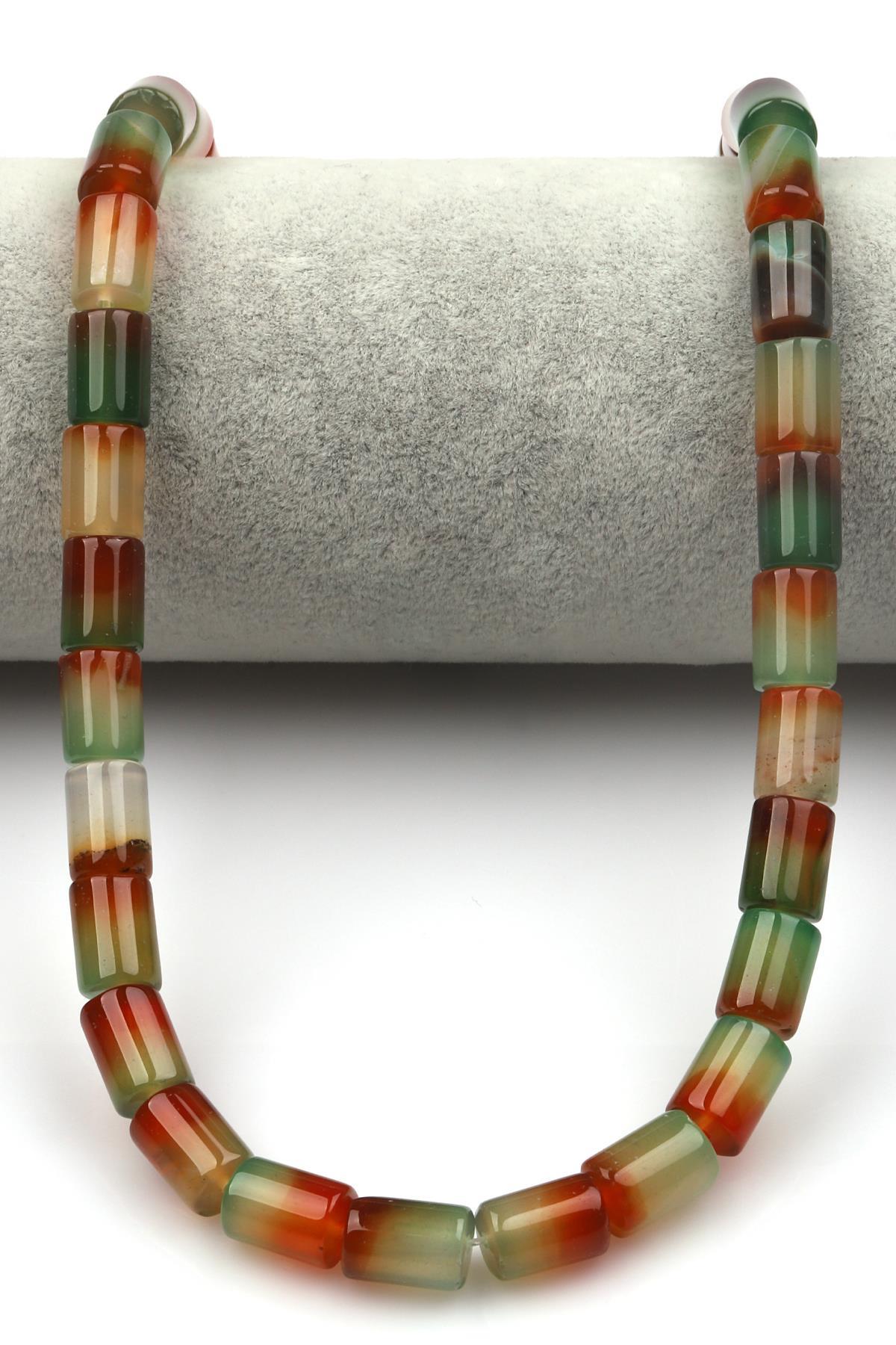 Akik Doğaltaş Dizi 8 x 12 mm Silindir Kesim