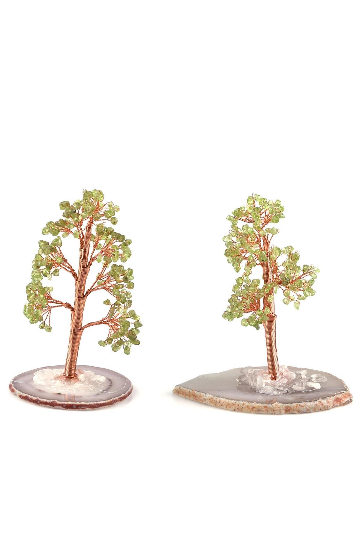 Akik - Zebercet Doğal Taş Tel Sarmalı Tasarım Ağaç