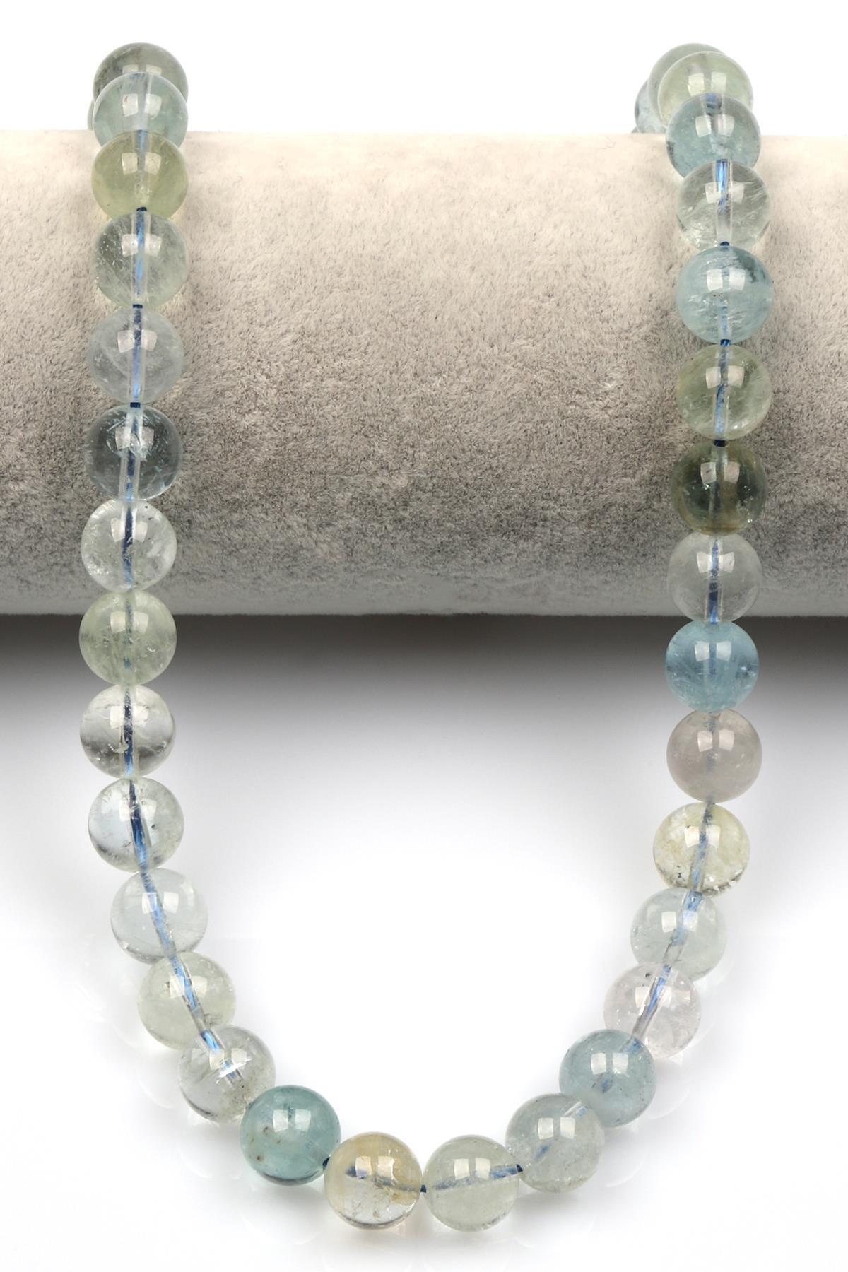 Akuamarin (A Kalite) Doğal Taş Dizi 10 mm Küre Kesim