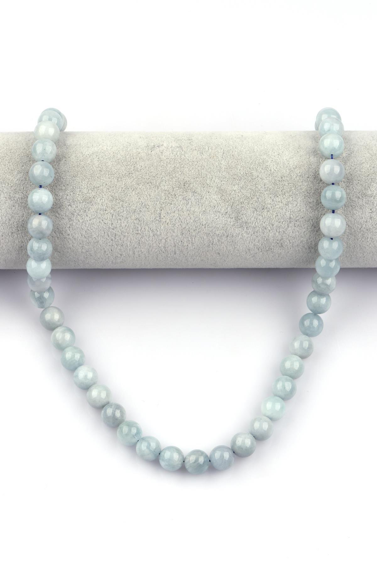 Akuamarin ( A Kalite ) Doğal Taş Dizi 10 mm Küre Kesim