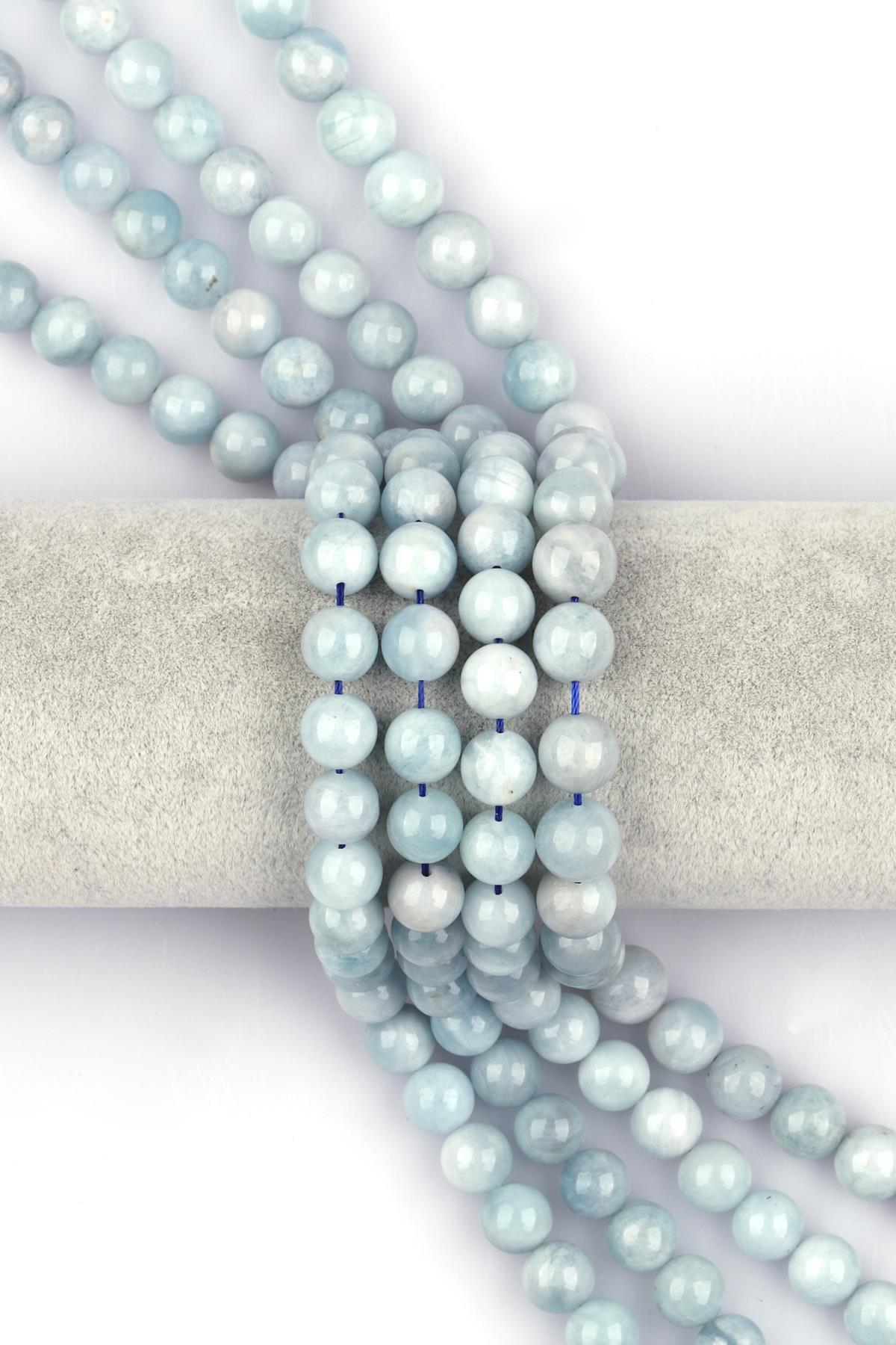 Akuamarin ( A Kalite ) Doğal Taş Dizi 10 mm Küre Kesim