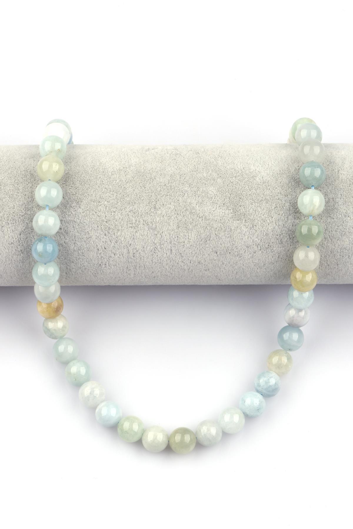 Akuamarin ( A Kalite ) Doğal Taş Dizi 10 mm Küre Kesim